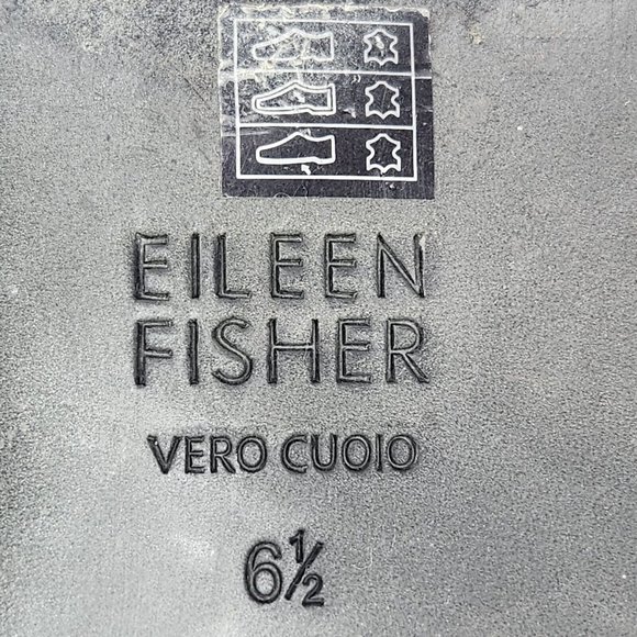 SOLD-Eileen Fisher Allen Smooth Leather Loafer Womens Size 6.5 Black Slip On - Picture 7 of 9